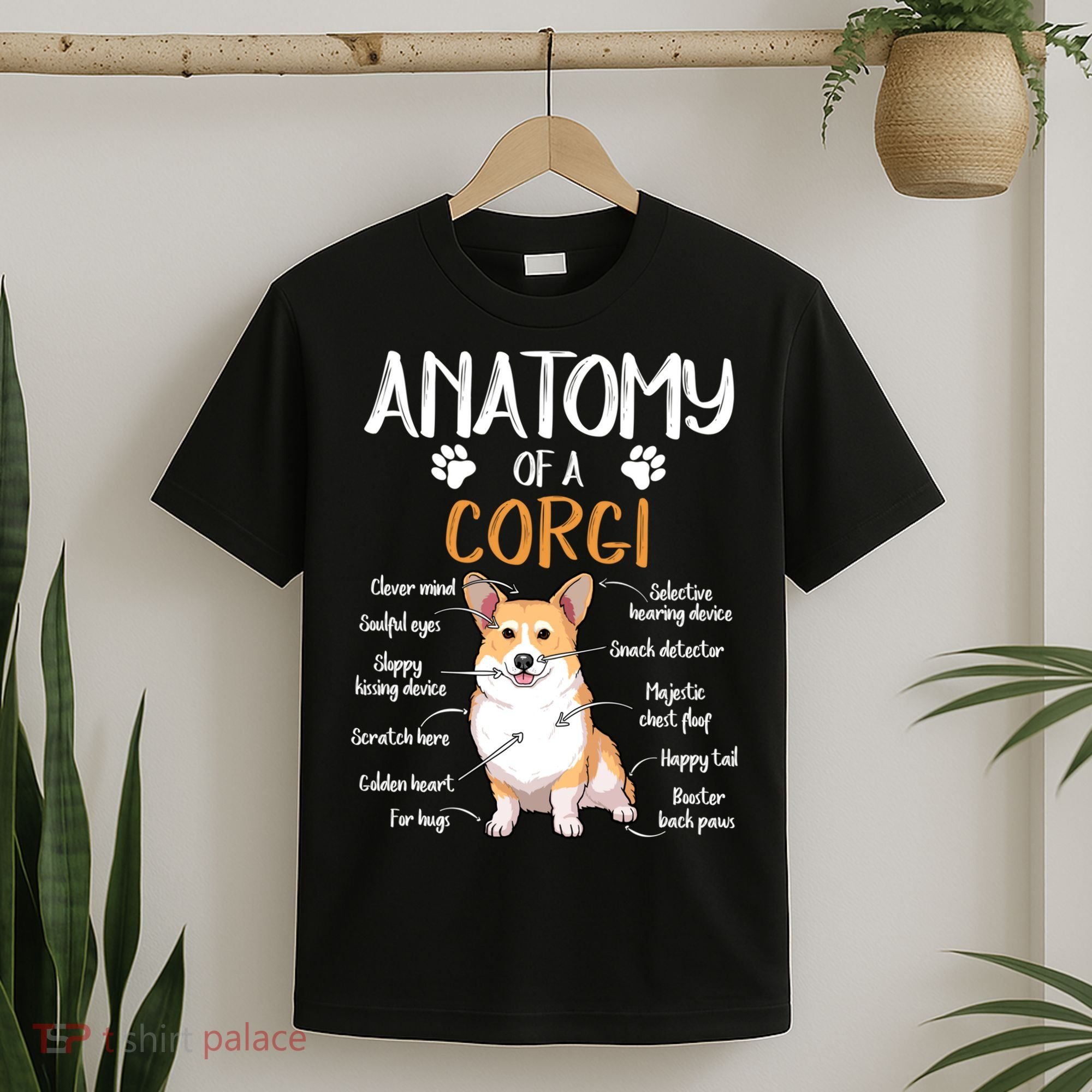 Funny Anatomy Corgi Dog Lover Gift T-Shirt