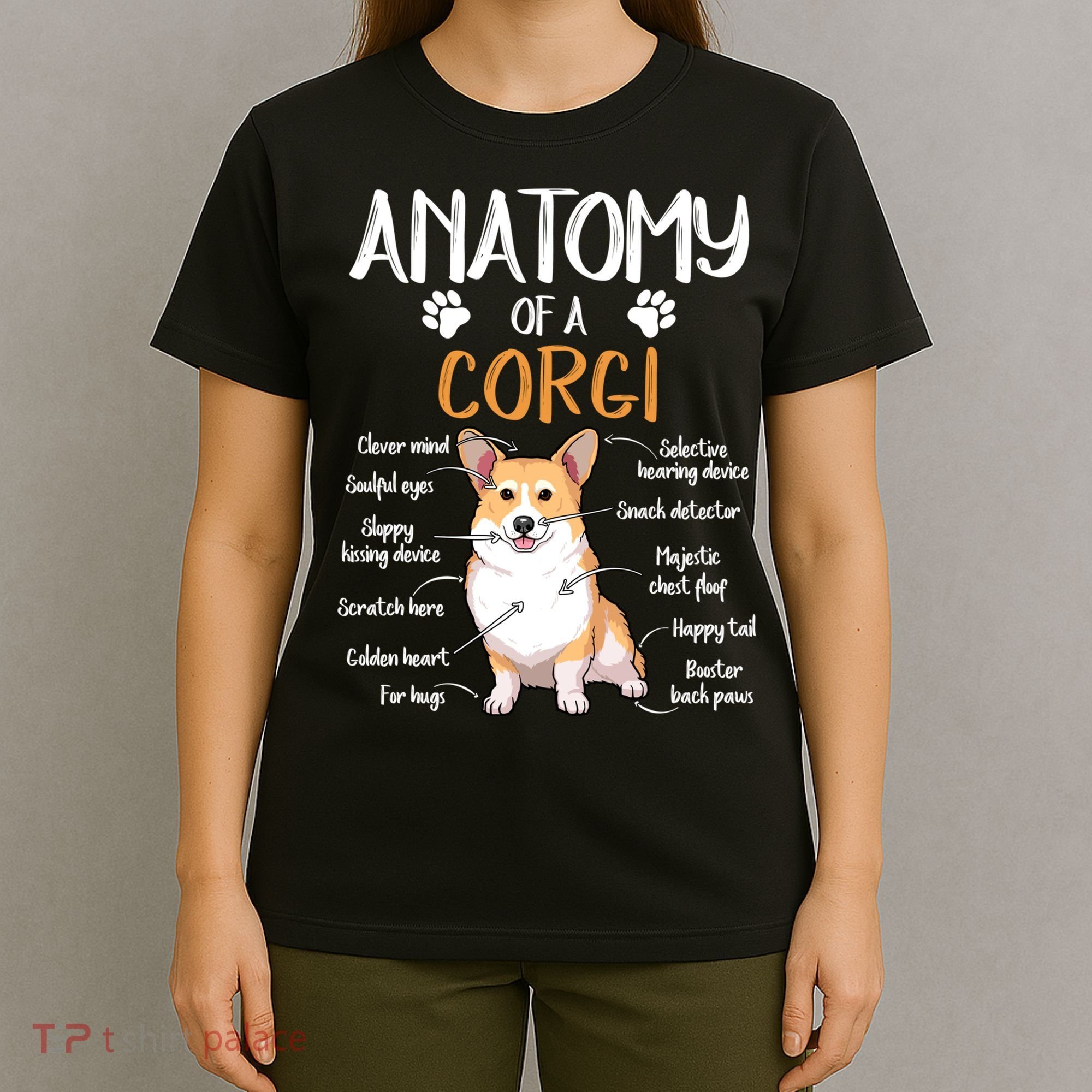 Funny Anatomy Corgi Dog Lover Gift T-Shirt