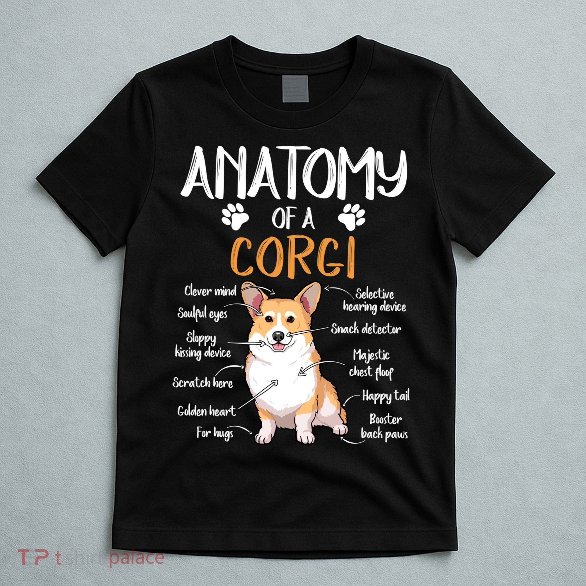 Funny Anatomy Corgi Dog Lover Gift T-Shirt