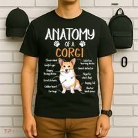 Funny Anatomy Corgi Dog Lover Gift T-Shirt thumb 6