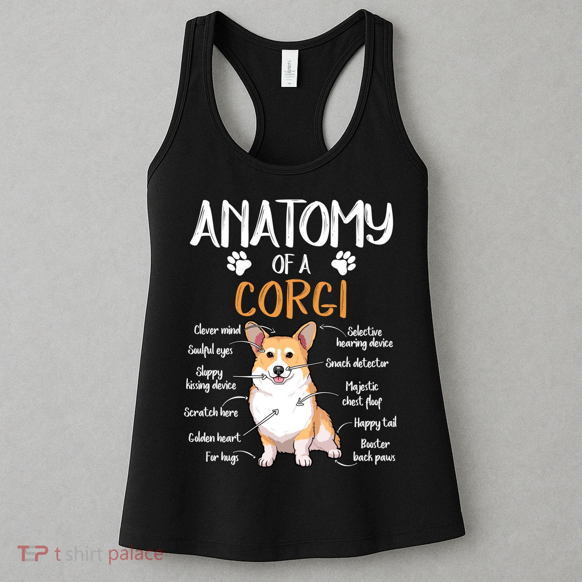 Funny Anatomy Corgi Dog Lover Gift Women's Tank Top