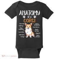Funny Anatomy Corgi Dog Lover Gift Baby Bodysuit thumb 0