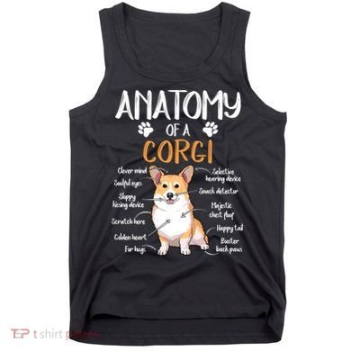 Funny Anatomy Corgi Dog Lover Gift Tank Top
