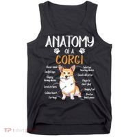 Funny Anatomy Corgi Dog Lover Gift Tank Top thumb 0