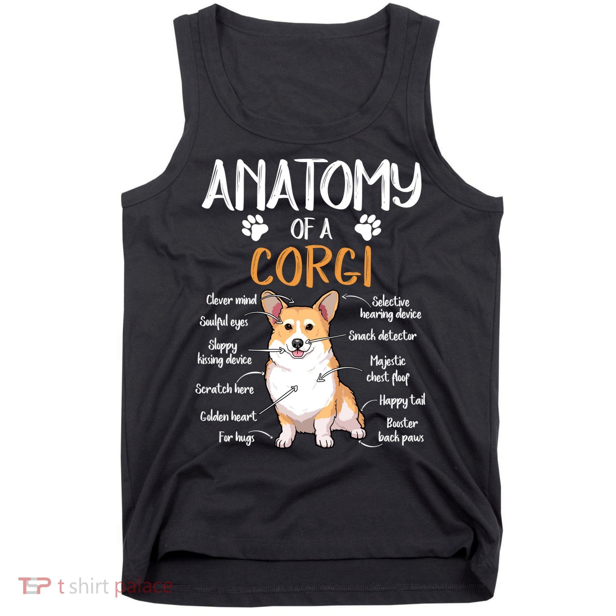 Funny Anatomy Corgi Dog Lover Gift Tank Top