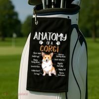 Funny Anatomy Corgi Dog Lover Gift Golf Towel thumb 2