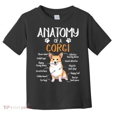 Funny Anatomy Corgi Dog Lover Gift Toddler T-Shirt