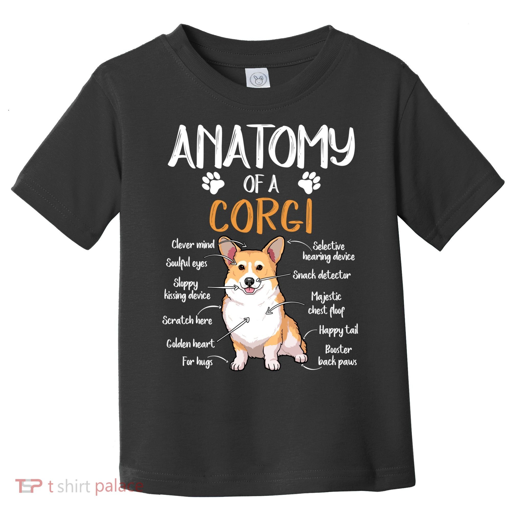 Funny Anatomy Corgi Dog Lover Gift Toddler T-Shirt