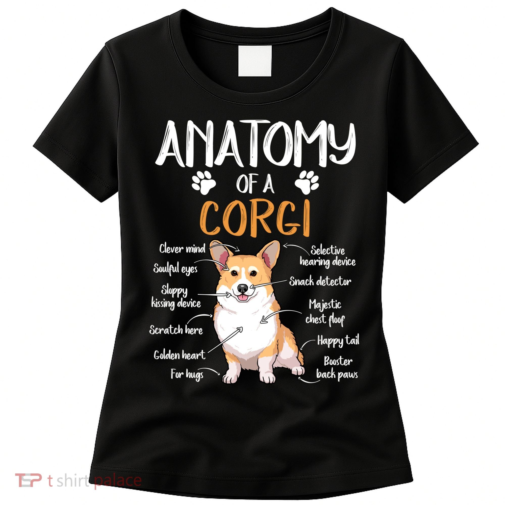 Funny Anatomy Corgi Dog Lover Gift Women's T-Shirt