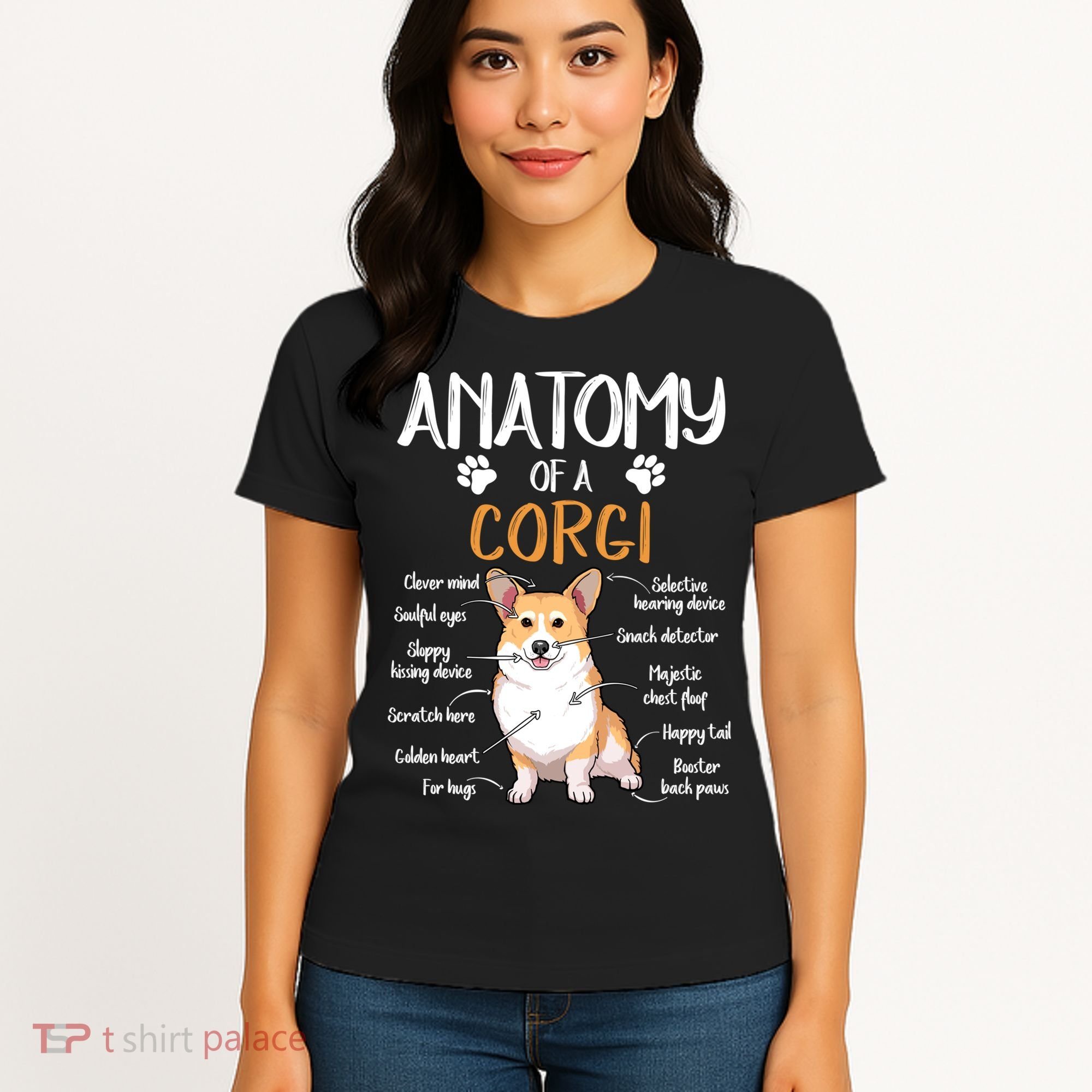 Funny Anatomy Corgi Dog Lover Gift Women's T-Shirt