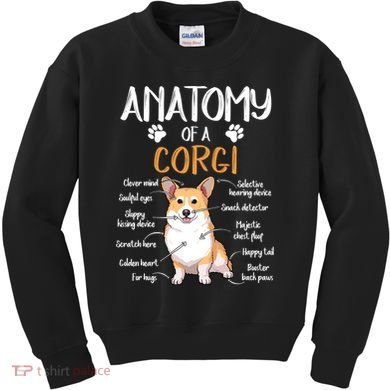 Funny Anatomy Corgi Dog Lover Gift Kids Sweatshirt