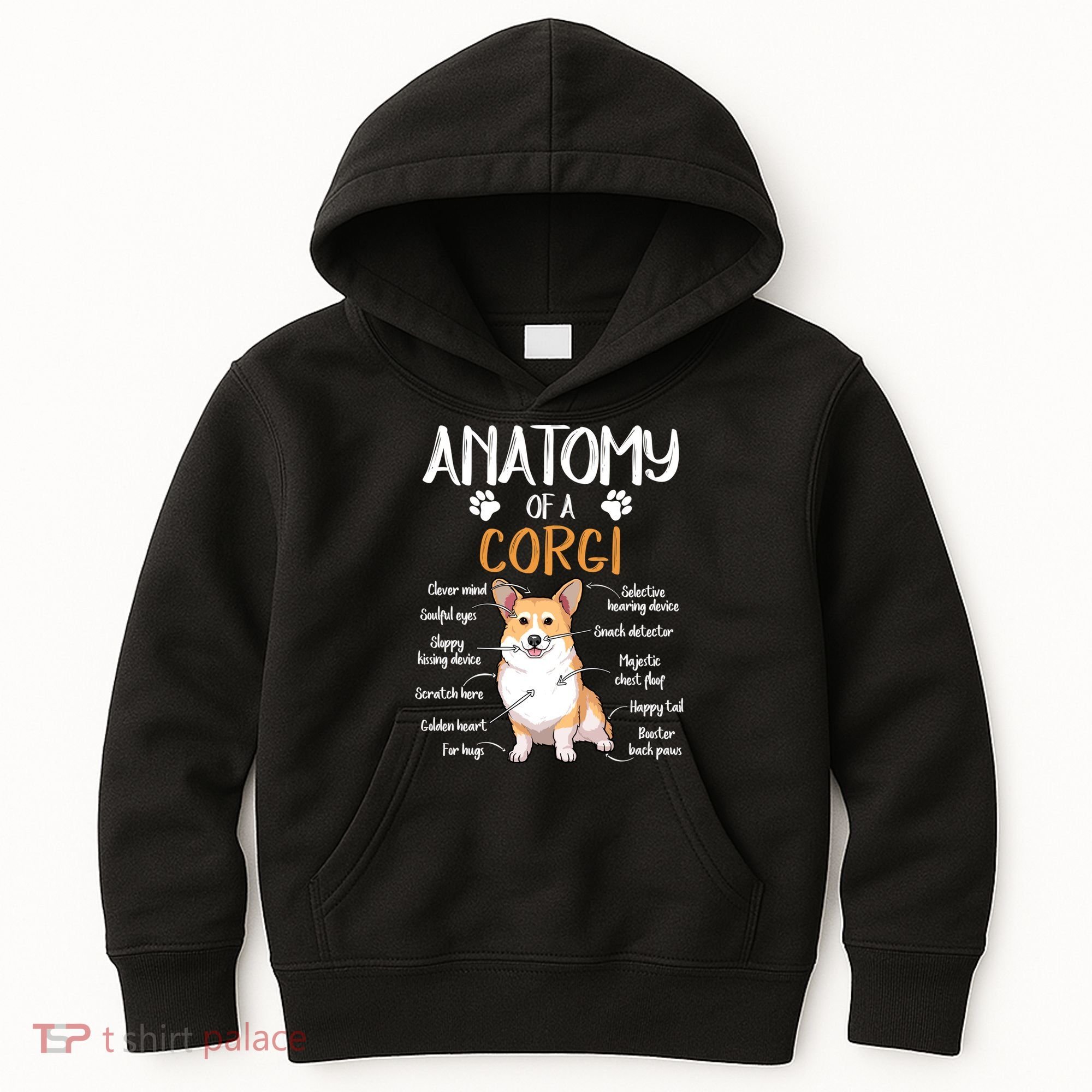 Funny Anatomy Corgi Dog Lover Gift Kids Hoodie