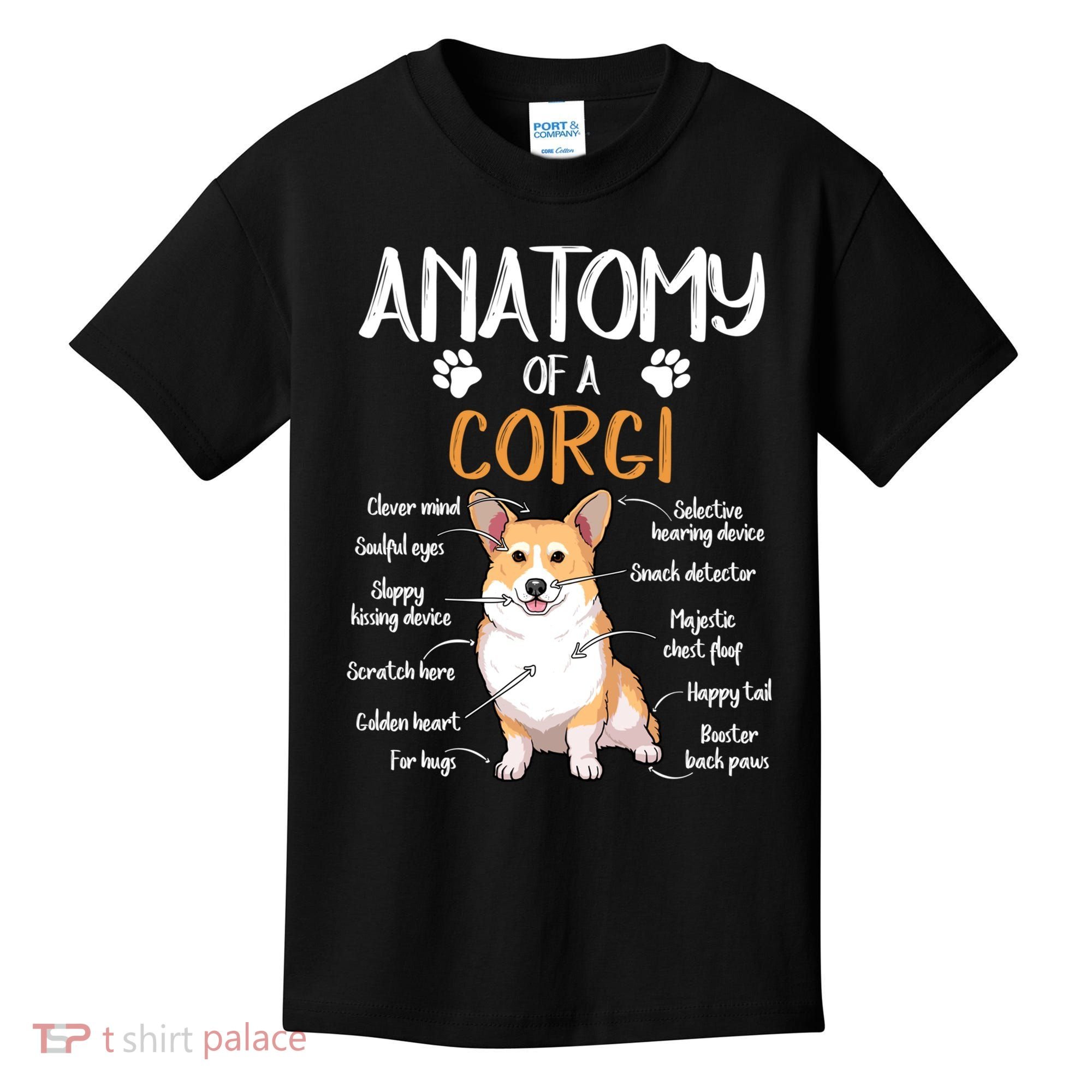 Funny Anatomy Corgi Dog Lover Gift Kids T-Shirt