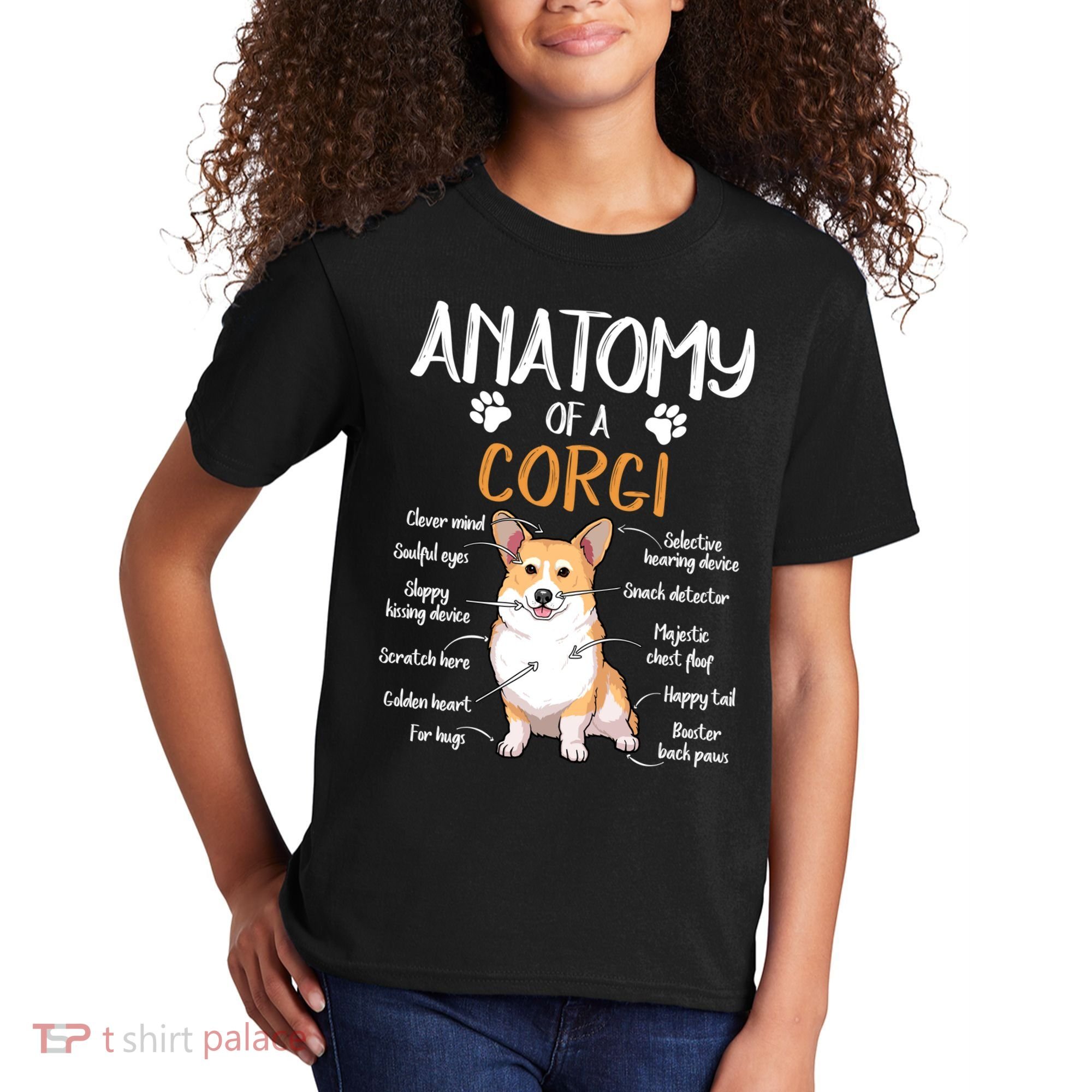 Funny Anatomy Corgi Dog Lover Gift Kids T-Shirt