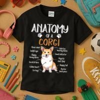 Funny Anatomy Corgi Dog Lover Gift Kids T-Shirt thumb 3