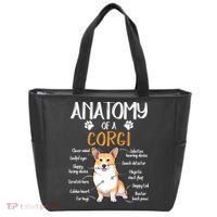 Funny Anatomy Corgi Dog Lover Gift Tote Bag thumb 0