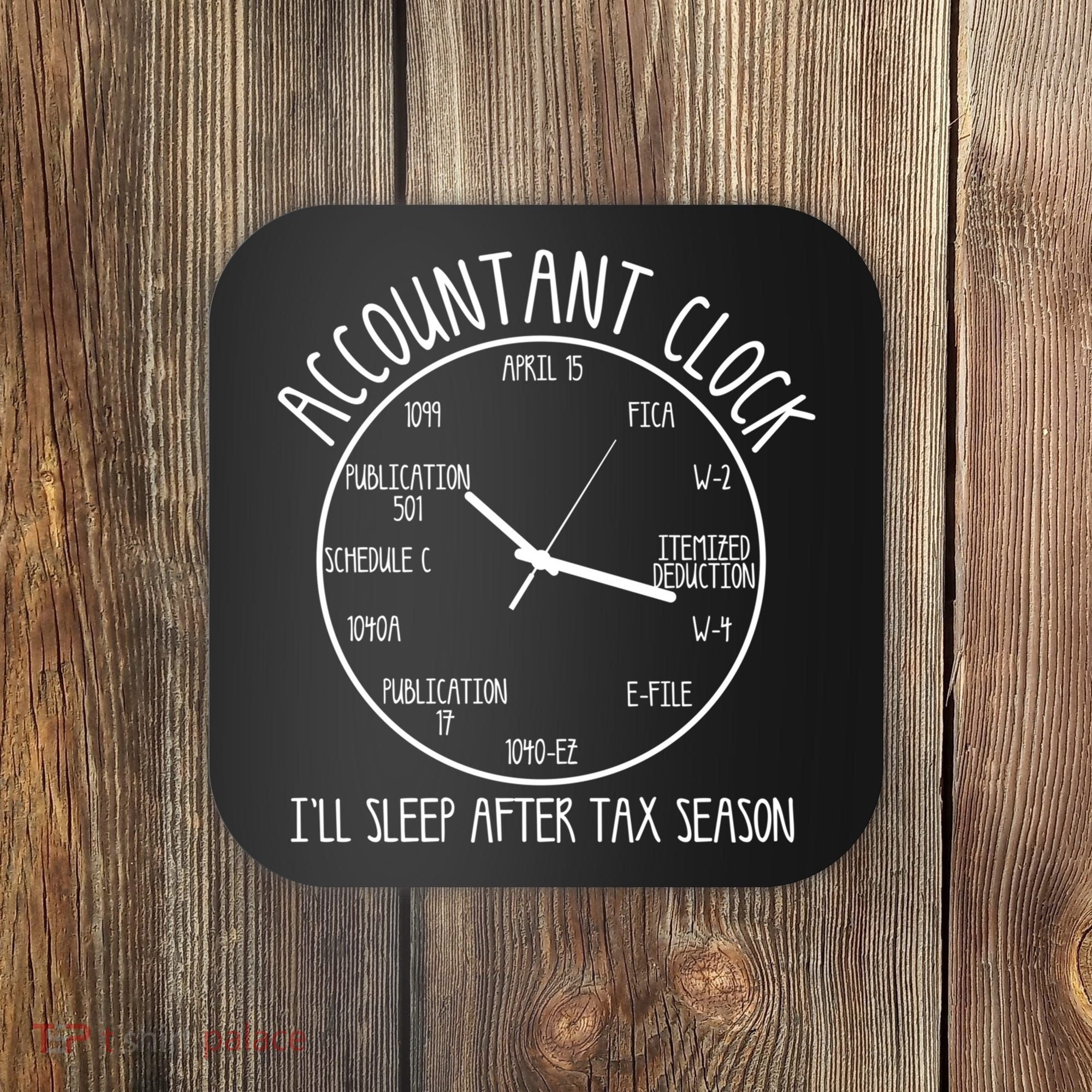 Funny Accountant Clock Gift For Cpa Accounting Men Women Cool Gift Coaster