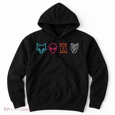 Fox Alien Castle Harp Mystic Icons Emblem Hoodie