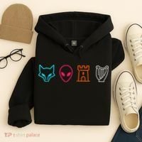 Fox Alien Castle Harp Mystic Icons Emblem Hoodie thumb 4
