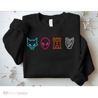 Fox Alien Castle Harp Mystic Icons Emblem Sweatshirt thumb 2