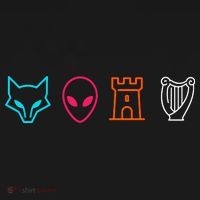 Fox Alien Castle Harp Mystic Icons Emblem Sweatshirt thumb 3