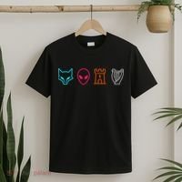 Fox Alien Castle Harp Mystic Icons Emblem T-Shirt thumb 2