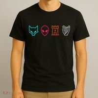 Fox Alien Castle Harp Mystic Icons Emblem T-Shirt thumb 3