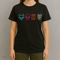 Fox Alien Castle Harp Mystic Icons Emblem T-Shirt thumb 4