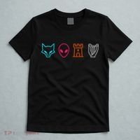 Fox Alien Castle Harp Mystic Icons Emblem T-Shirt thumb 5
