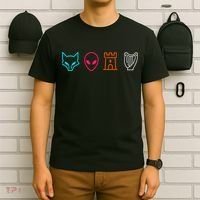 Fox Alien Castle Harp Mystic Icons Emblem T-Shirt thumb 6