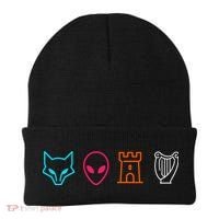 Fox Alien Castle Harp Mystic Icons Emblem Beanie thumb 0