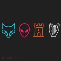 Fox Alien Castle Harp Mystic Icons Emblem Beanie thumb 2