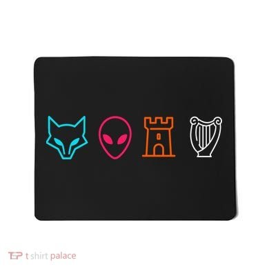 Fox Alien Castle Harp Mystic Icons Emblem Mousepad