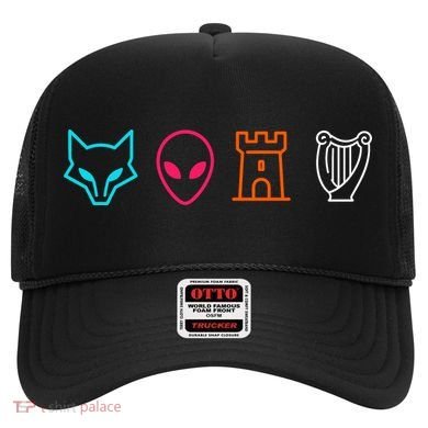 Fox Alien Castle Harp Mystic Icons Emblem Hat