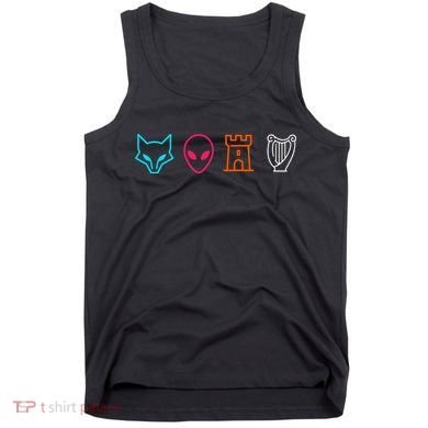 Fox Alien Castle Harp Mystic Icons Emblem Tank Top