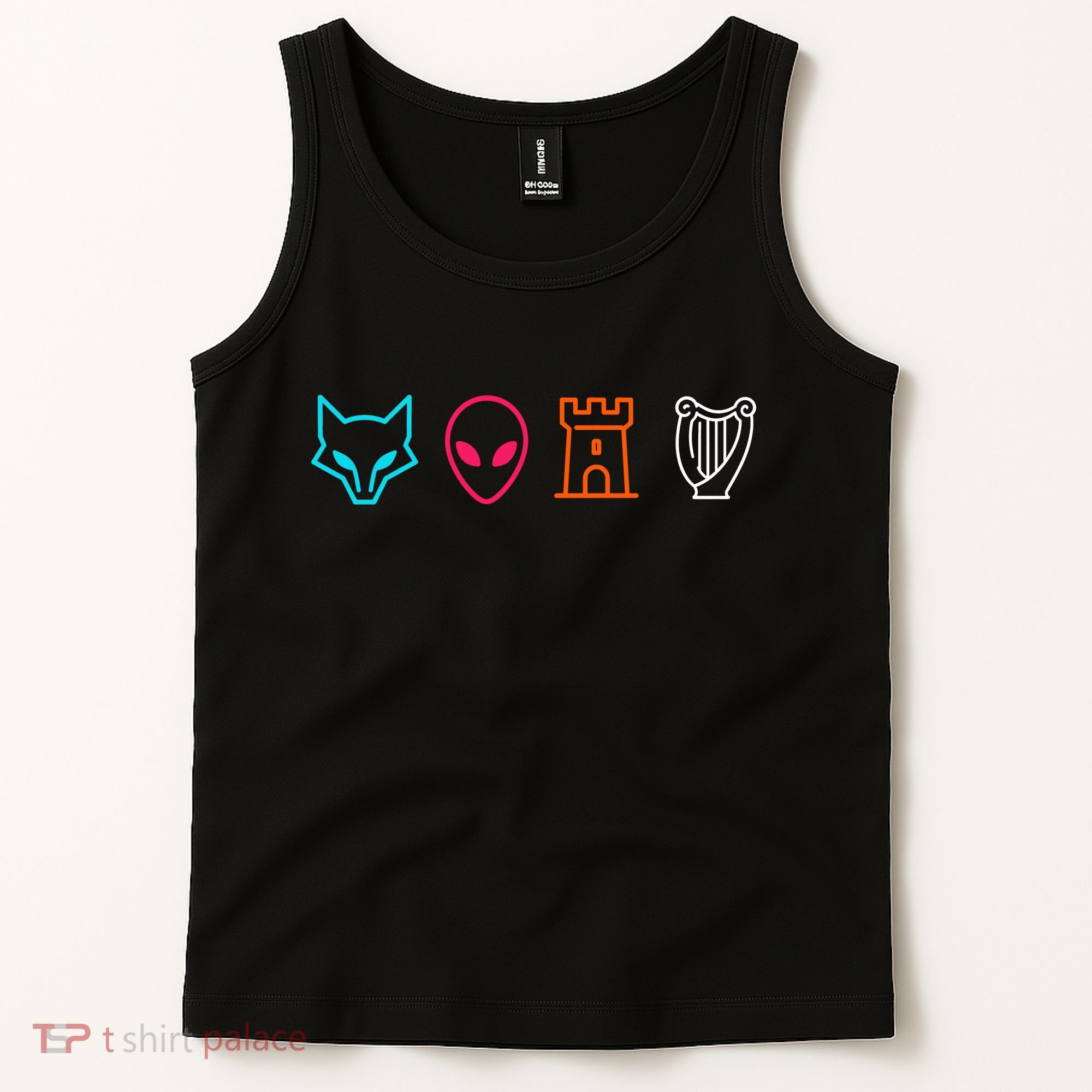 Fox Alien Castle Harp Mystic Icons Emblem Tank Top