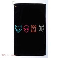 Fox Alien Castle Harp Mystic Icons Emblem Golf Towel thumb 0