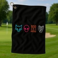 Fox Alien Castle Harp Mystic Icons Emblem Golf Towel thumb 1
