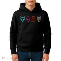 Fox Alien Castle Harp Mystic Icons Emblem Kids Hoodie thumb 4