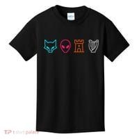 Fox Alien Castle Harp Mystic Icons Emblem Kids T-Shirt thumb 0