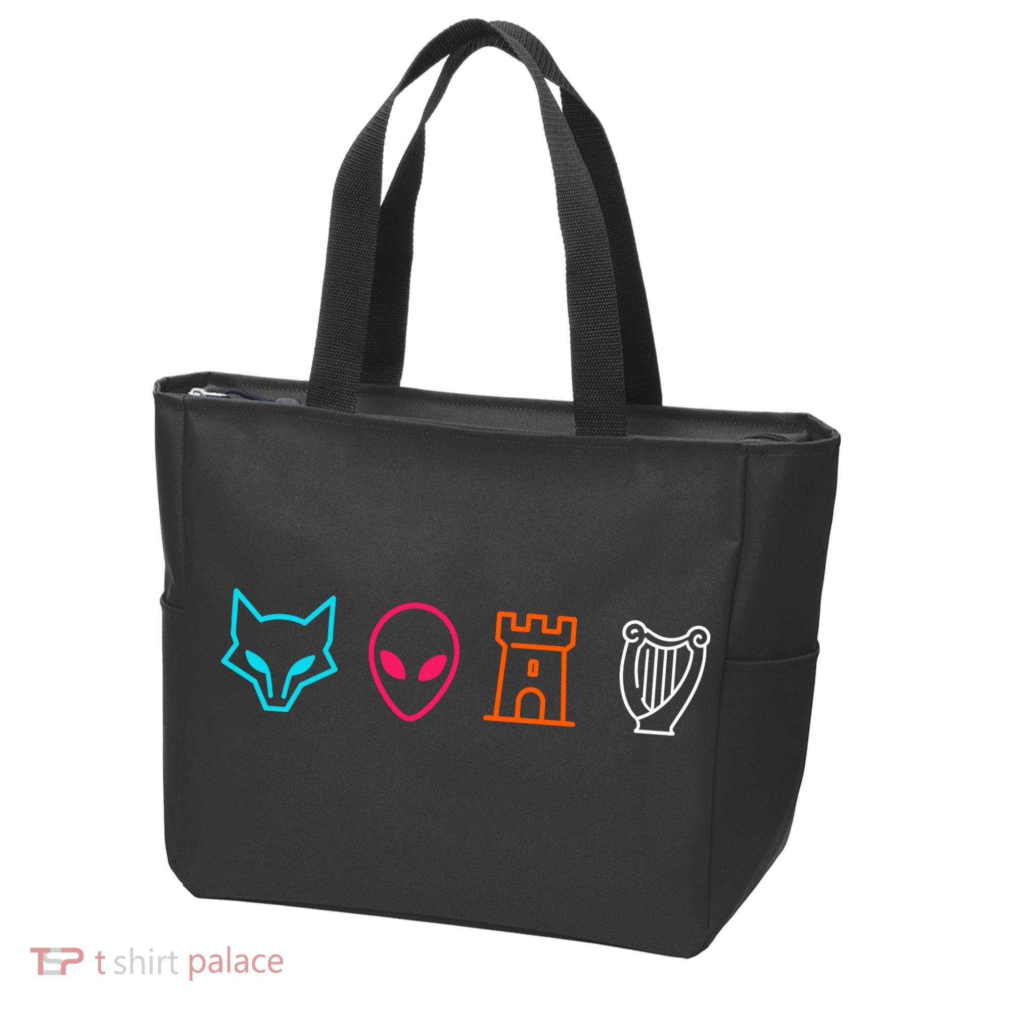 Fox Alien Castle Harp Mystic Icons Emblem Tote Bag