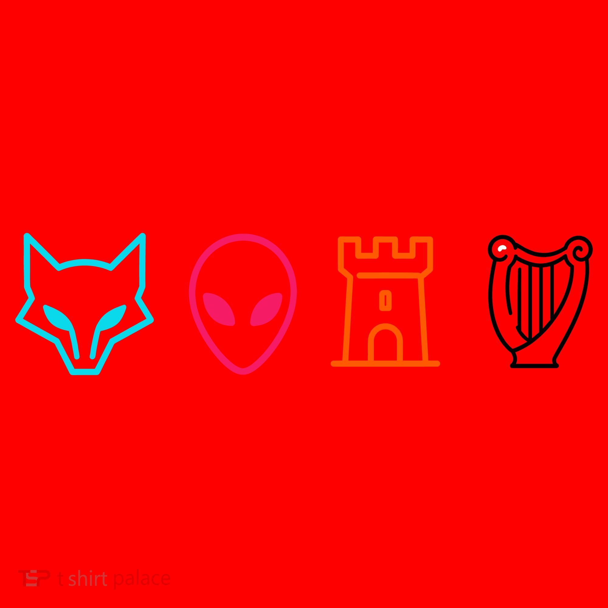 Fox Alien Castle Harp Mystic Icons Emblem Santa Hat