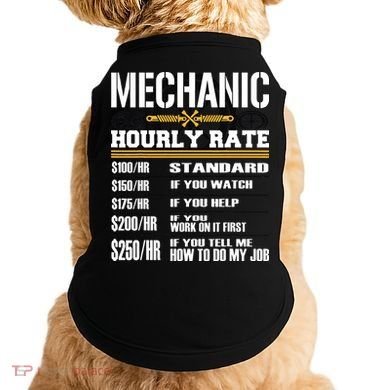 Funny Auto Car Mechanic Hourly Rate Best Gift Idea Doggie Tank