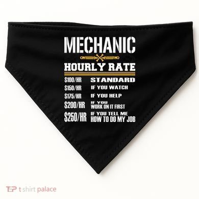 Funny Auto Car Mechanic Hourly Rate Best Gift Idea USA-Made Doggie Bandana