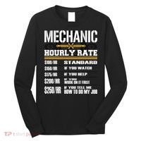 Funny Auto Car Mechanic Hourly Rate Best Gift Idea Long Sleeve Shirt thumb 0