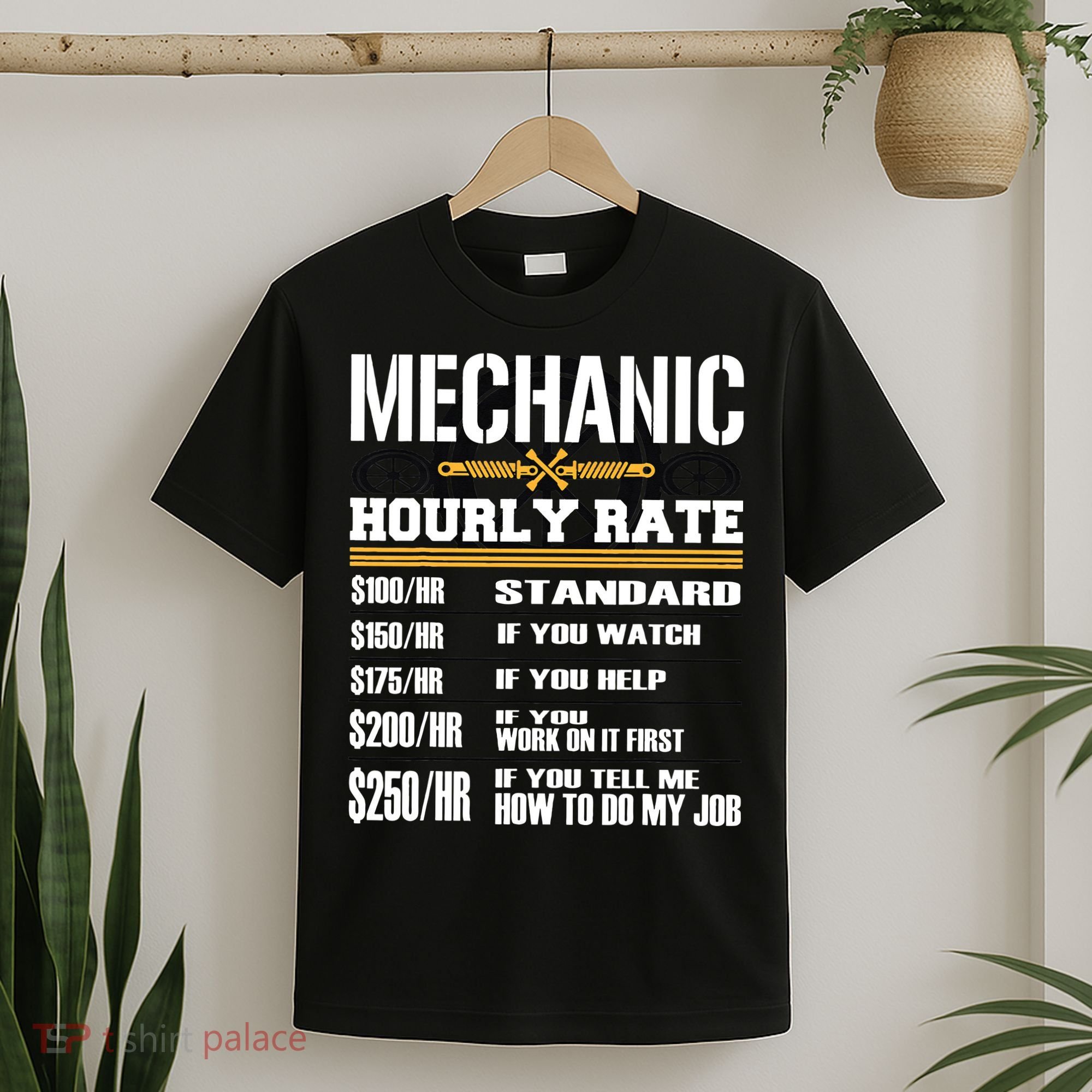 Funny Auto Car Mechanic Hourly Rate Best Gift Idea T-Shirt