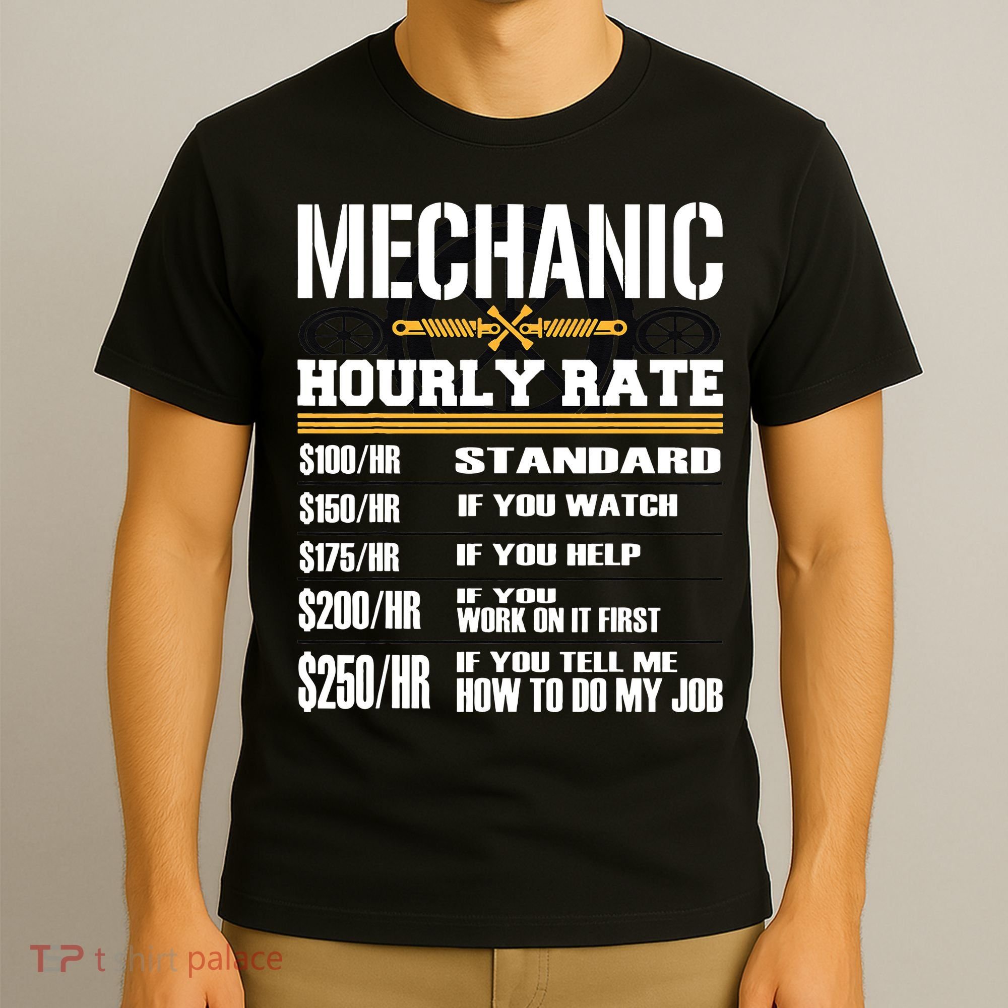 Funny Auto Car Mechanic Hourly Rate Best Gift Idea T-Shirt
