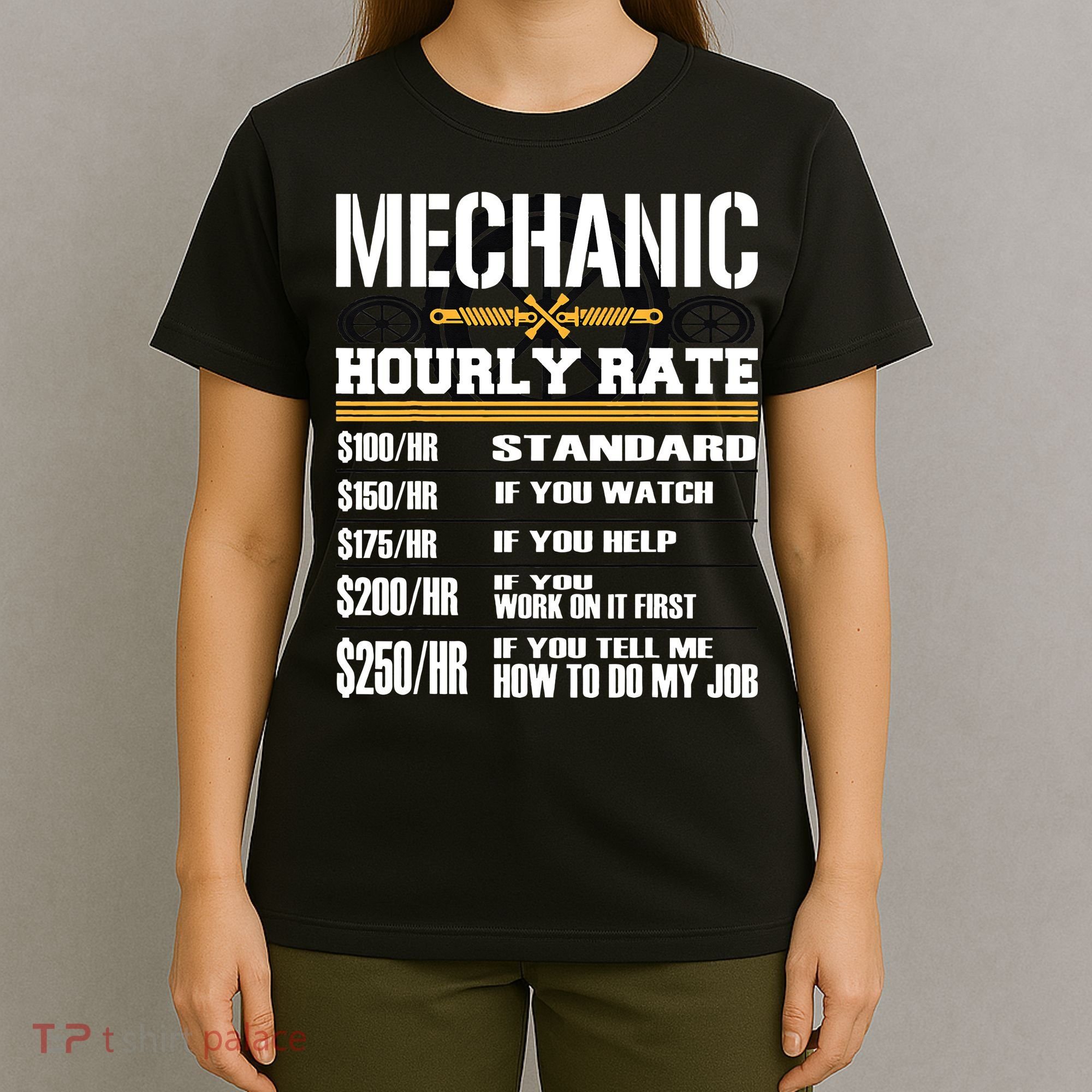 Funny Auto Car Mechanic Hourly Rate Best Gift Idea T-Shirt