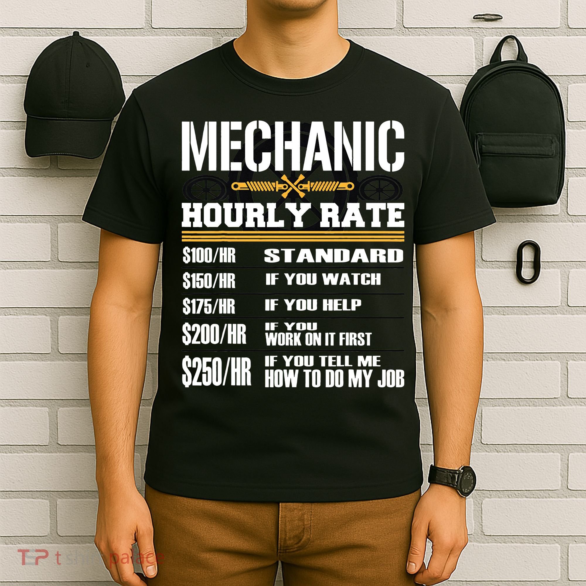 Funny Auto Car Mechanic Hourly Rate Best Gift Idea T-Shirt