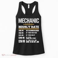 Funny Auto Car Mechanic Hourly Rate Best Gift Idea Women's Tank Top thumb 0